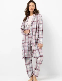 Plaid Flannel Pants with Drawstring