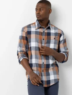 Plaid Flannel Shirt with Chest Pocket