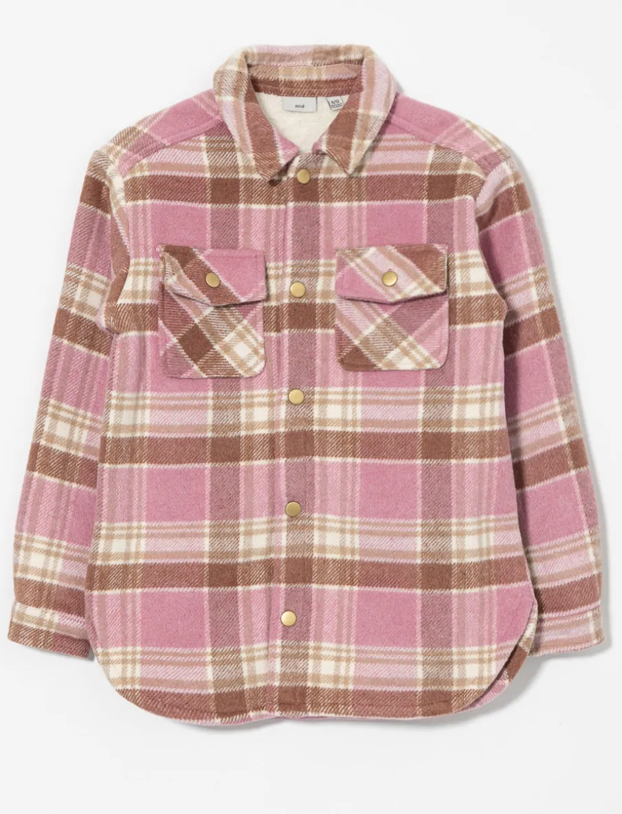 Plaid Lined Shacket - Teen Girl