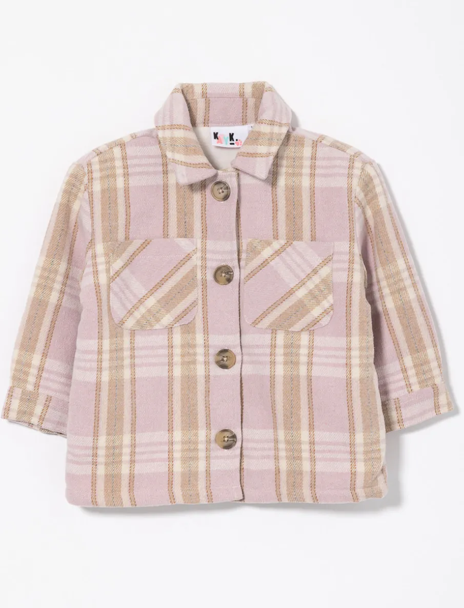 Plaid Sherpa-lined Shacket - Baby Girl