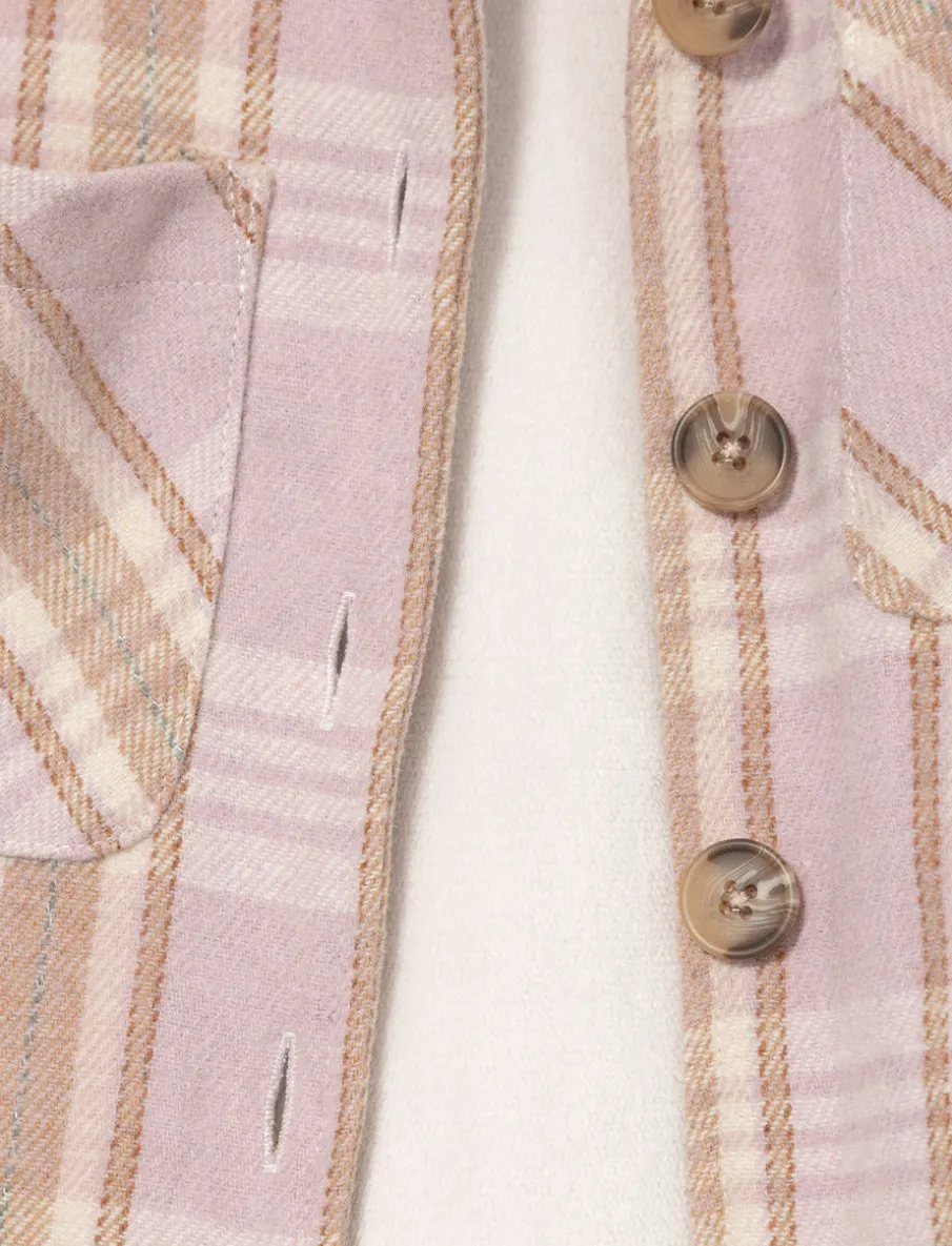 Plaid Sherpa-lined Shacket - Little Girl