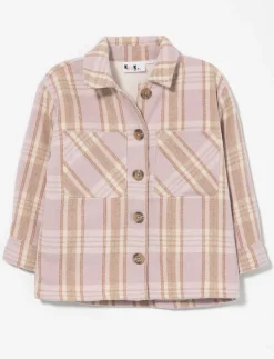 Plaid Sherpa-lined Shacket - Little Girl