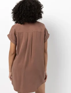 Plain Dolman Sleeve Shirt Dress