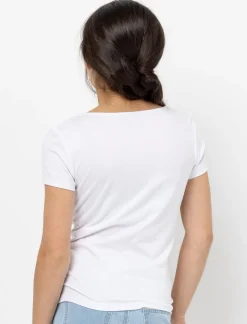 Plain Square-neck T-shirt