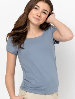 Plain Square-neck T-shirt