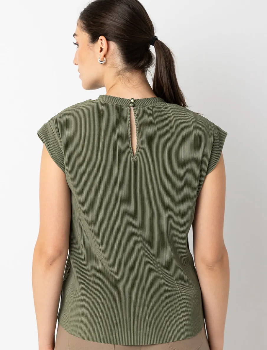 Pleated Dolman Sleeve T-shirt