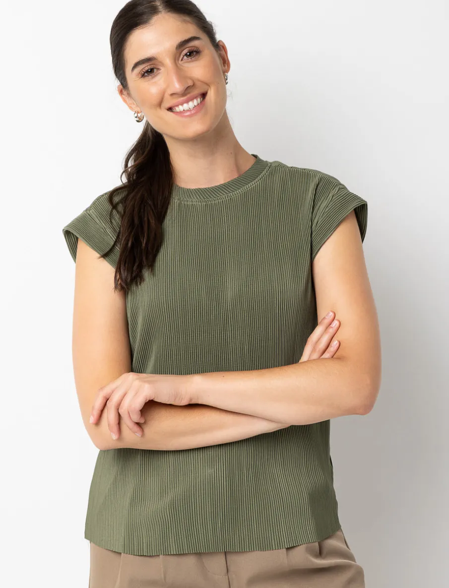 Pleated Dolman Sleeve T-shirt