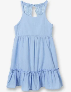 Pleated Dress with Lace Detail