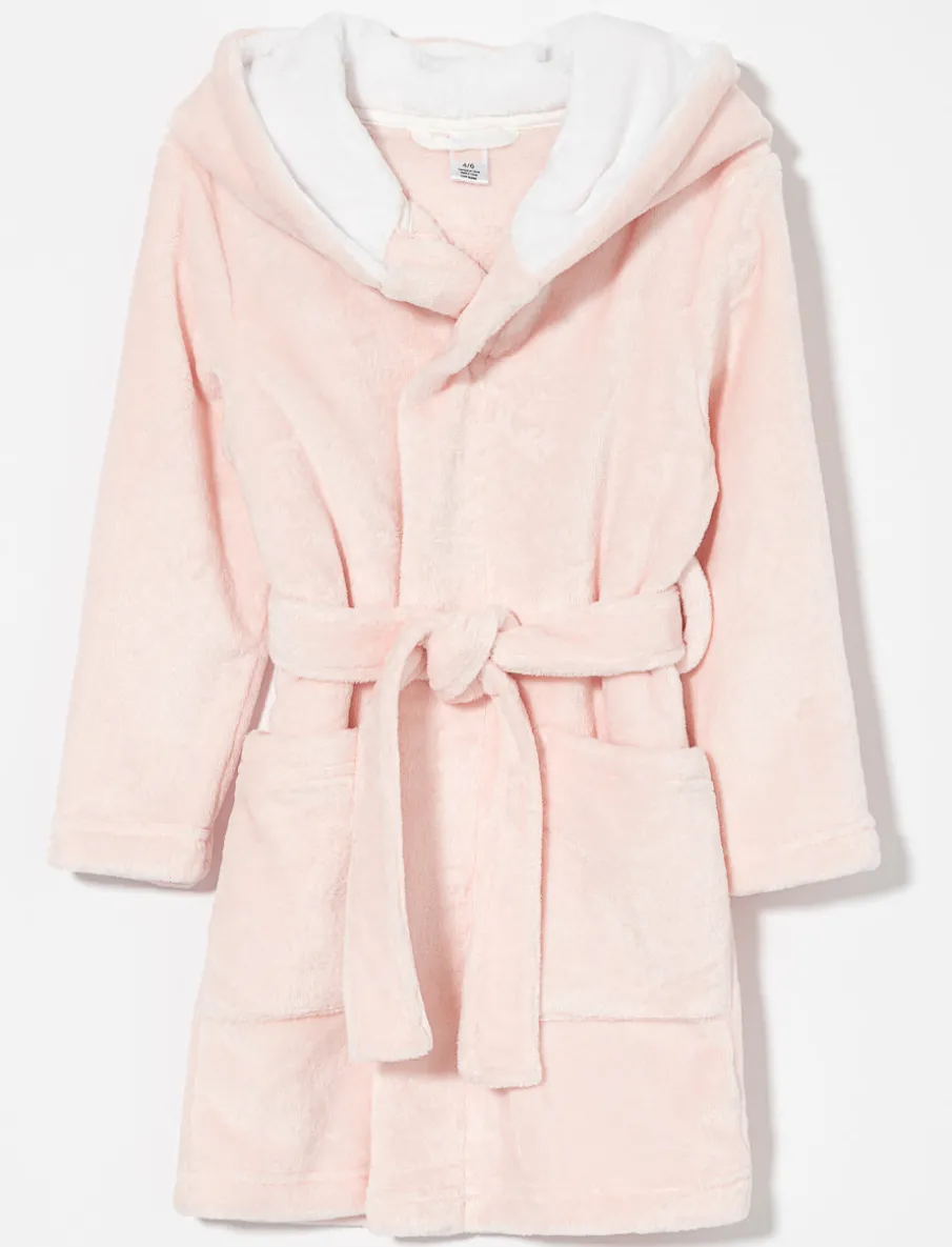Plush Bathrobe with Cat Ears - Little Girl