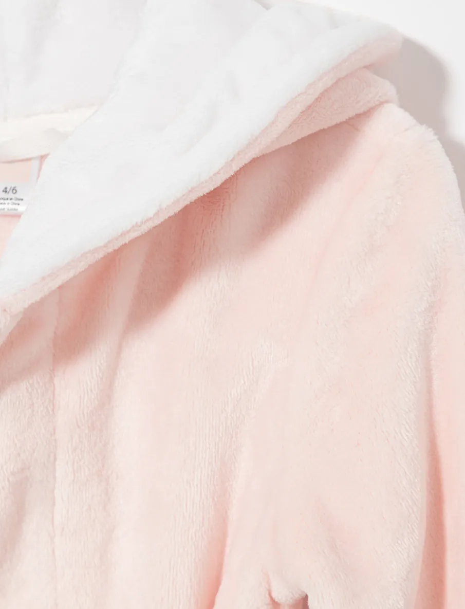 Plush Bathrobe with Cat Ears - Little Girl