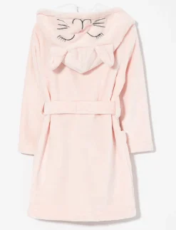 Plush Bathrobe with Cat Ears - Little Girl