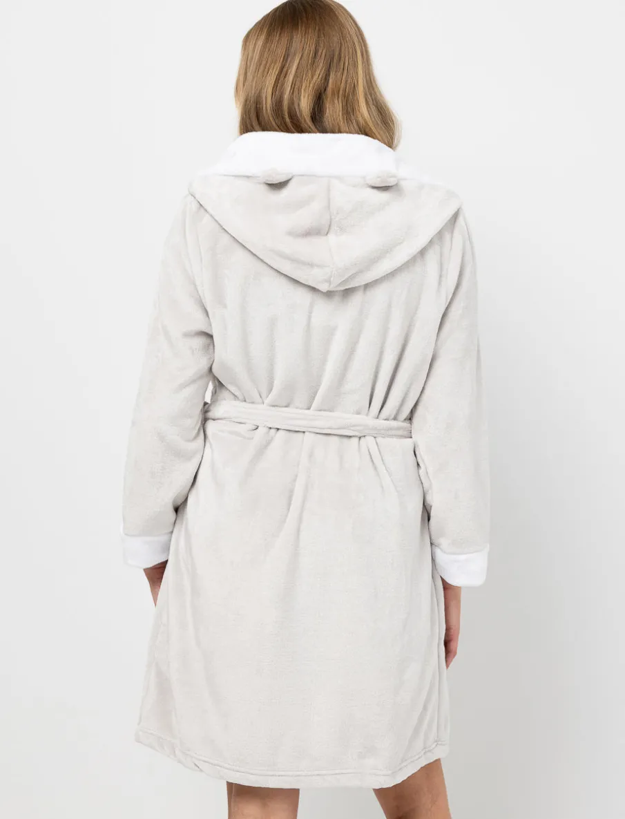 Plush Bathrobe with Cat Pockets