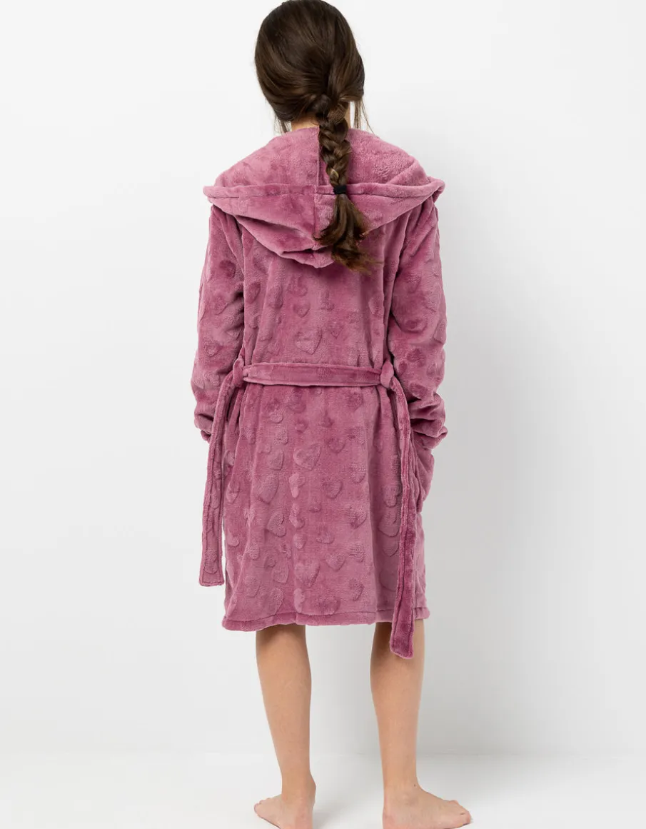 Plush Bathrobe with Hearts