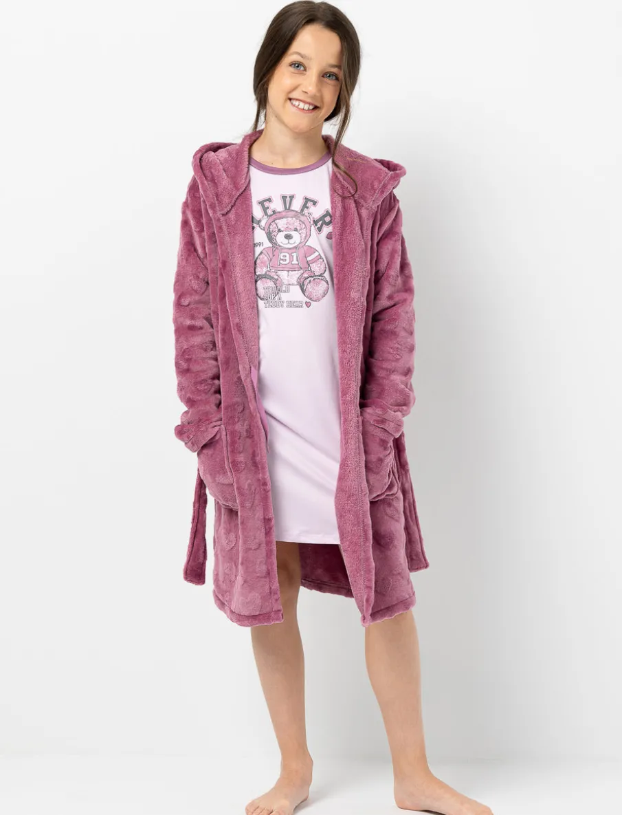 Plush Bathrobe with Hearts
