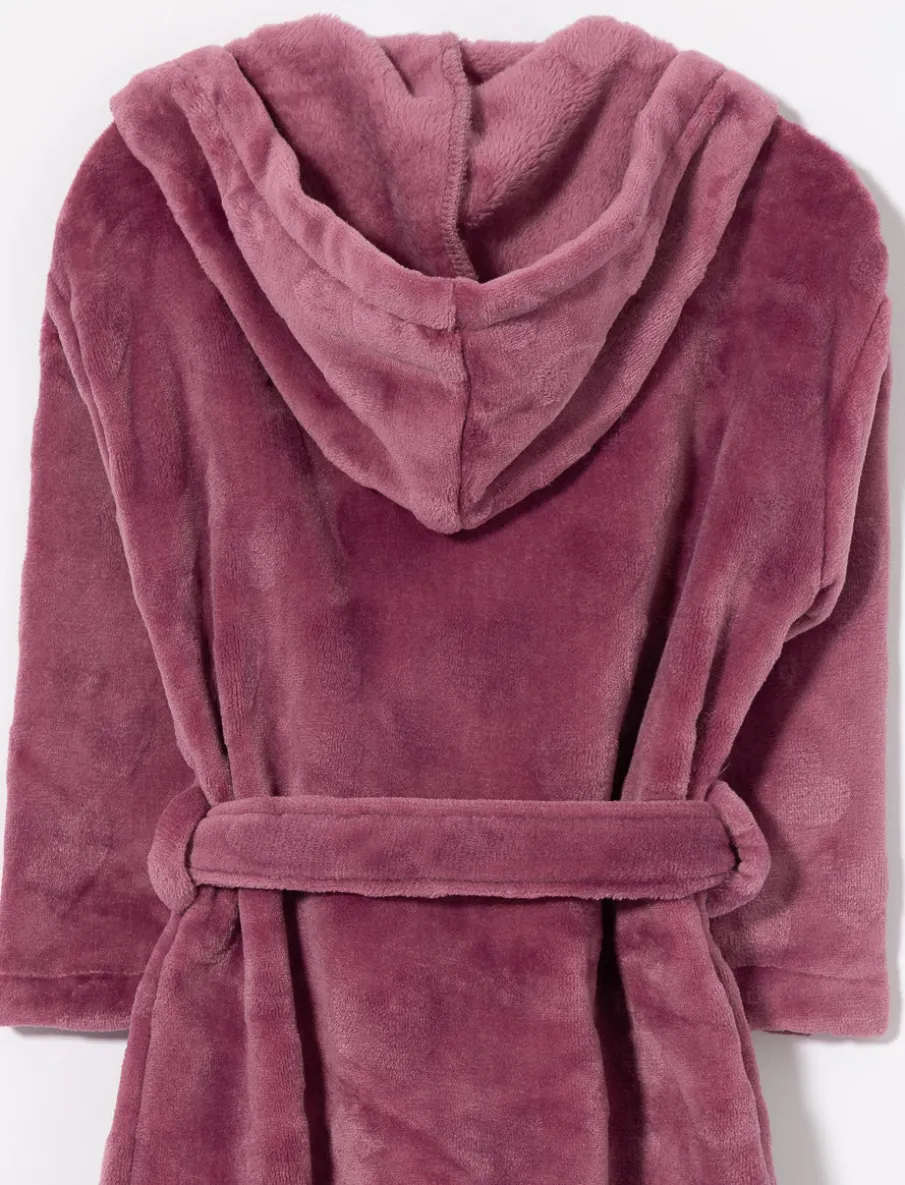 Plush Bathrobe with Hearts - Little Girl