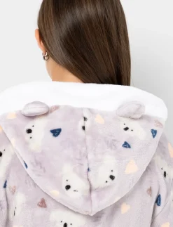 Plush Koala Print Bathrobe