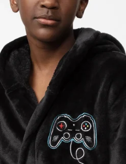 Plush Robe with Embroidery