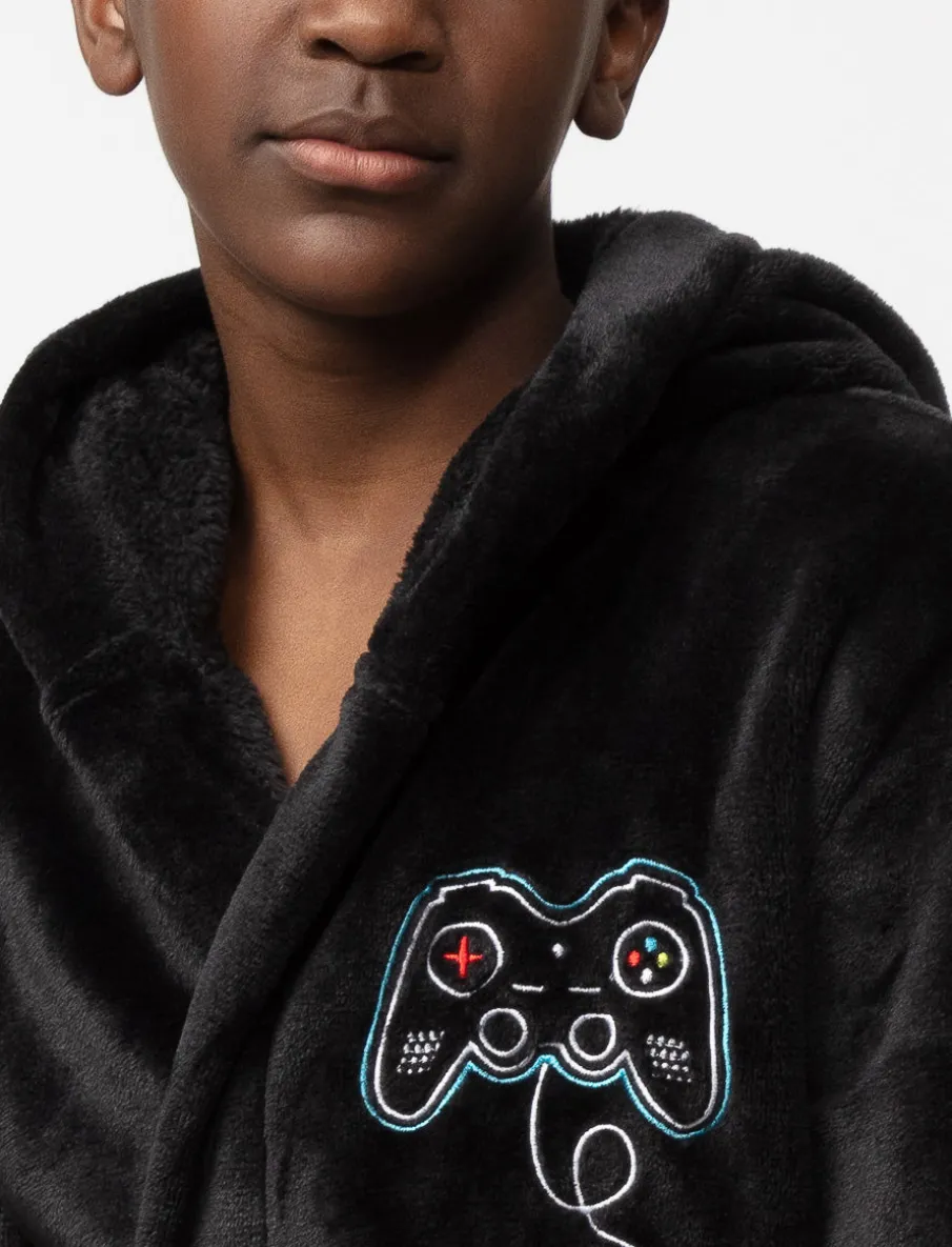 Plush Robe with Embroidery