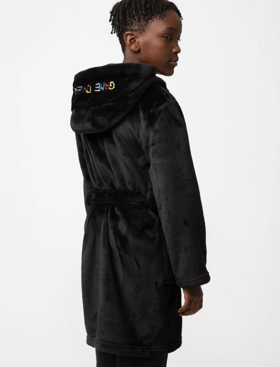 Plush Robe with Embroidery