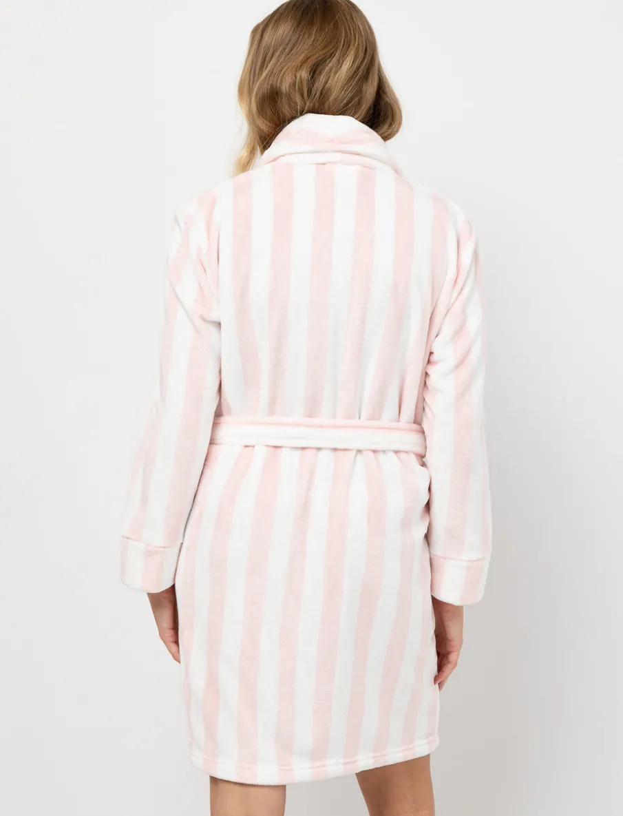 Plush Striped Bathrobe