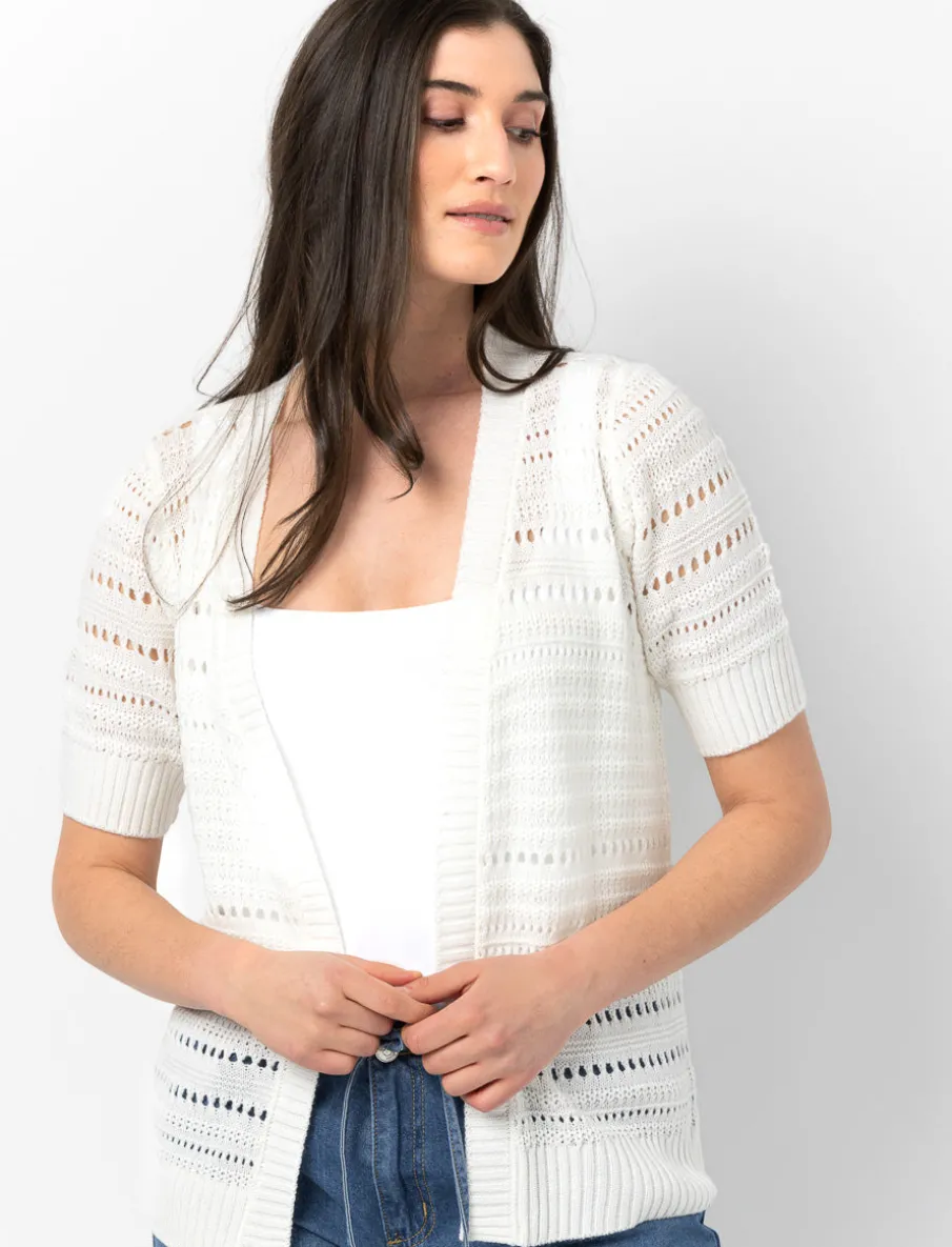 Pointelle Knit Cardigan