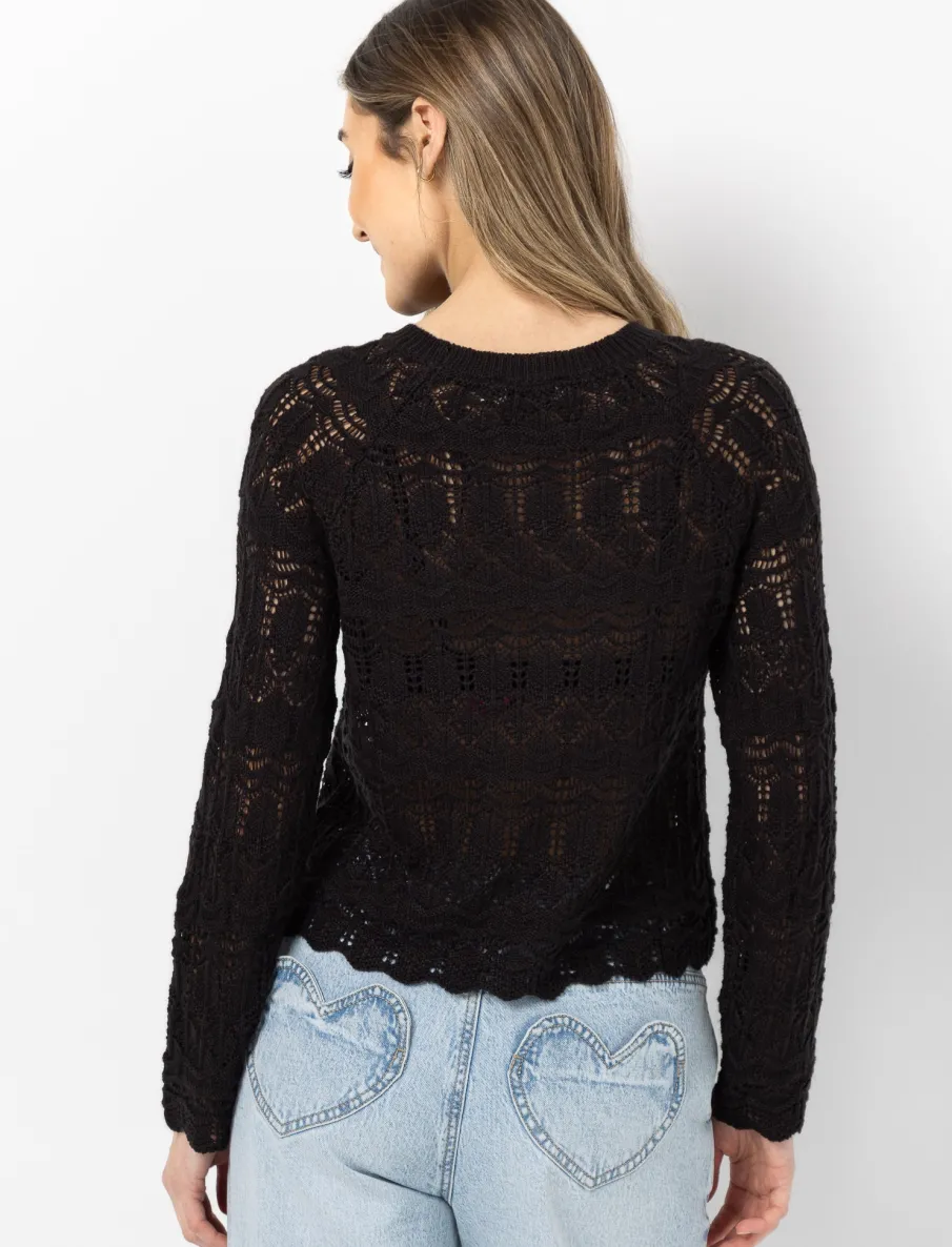 Pointelle Knit Sweater