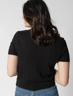 Pointelle-knit Polo
