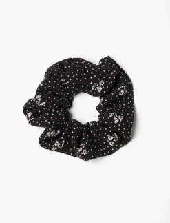 Polka Dot and Floral Print Scrunchie
