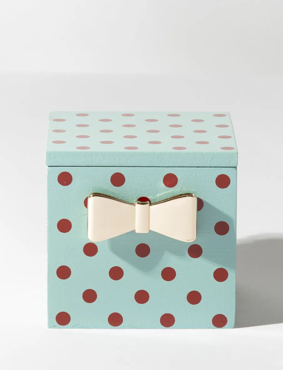 Polka Dot Wooden Jewelry Box