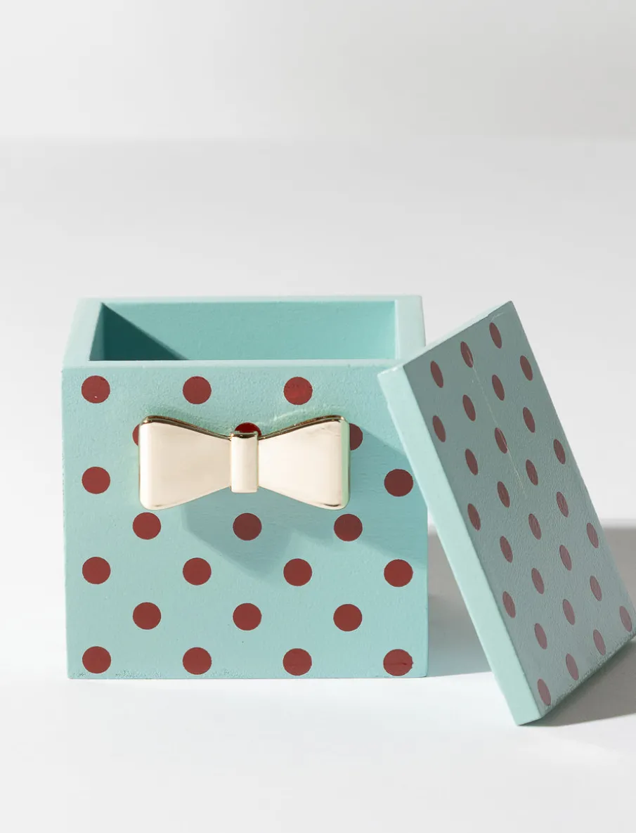 Polka Dot Wooden Jewelry Box