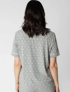 Polka-dot Short-sleeve Night Shirt