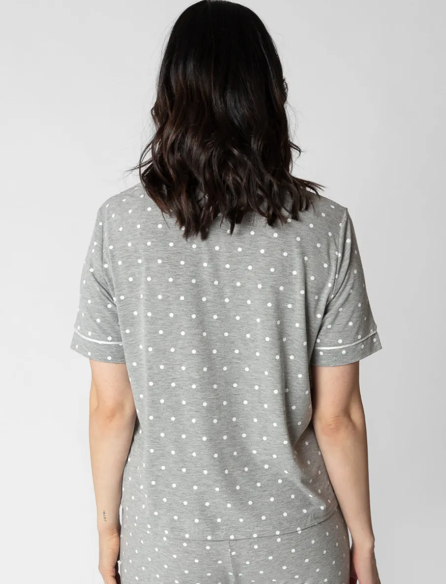 Polka-dot Short-sleeve Night Shirt
