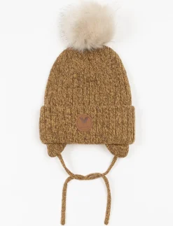 Pompom Beanie with Ear Flaps - Children