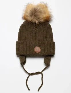 Pompom Beanie with Ear Flaps - Children