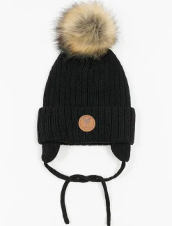 Pompom Beanie with Ear Flaps - Children