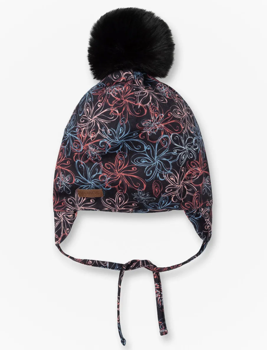 Pompom Beanie with Ear Flaps - Little Girls