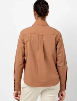 Poplin Shirt with Gold Buttons