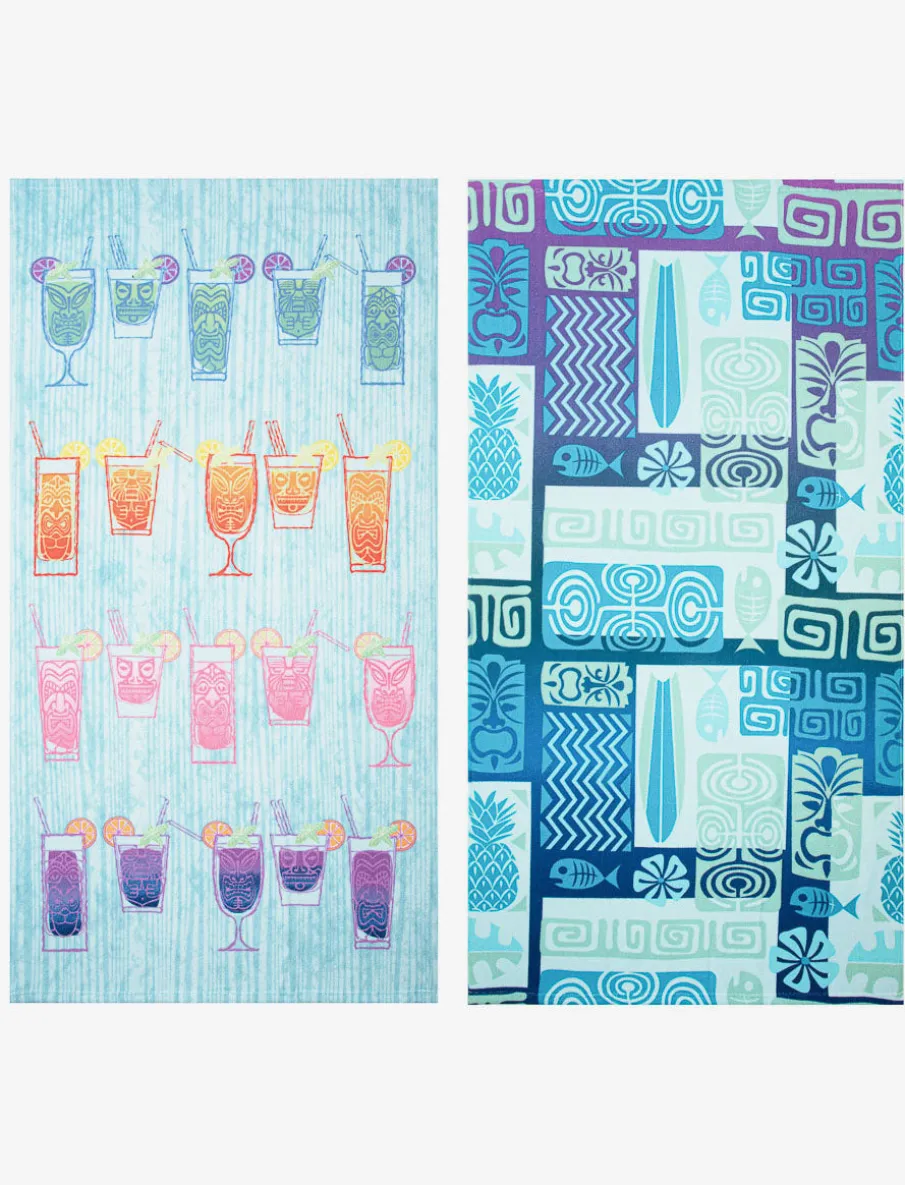 Printed Beach Towels - Set of 2