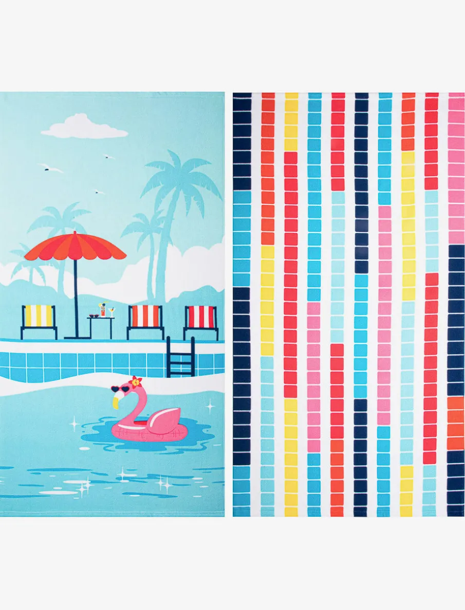 Printed Beach Towels - Set of 2