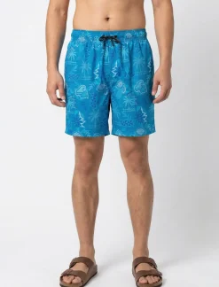 Printed boardshorts with elasticated waist