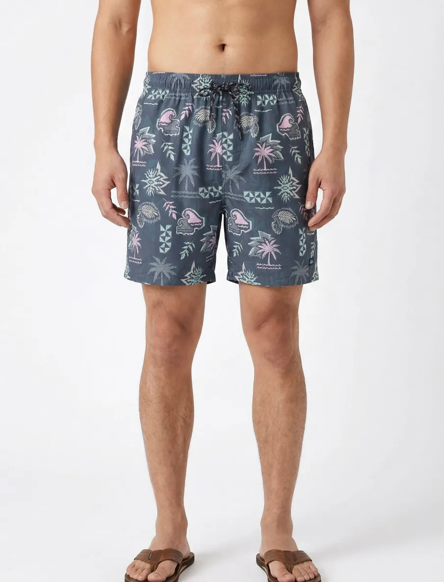 Printed boardshorts with elasticated waist