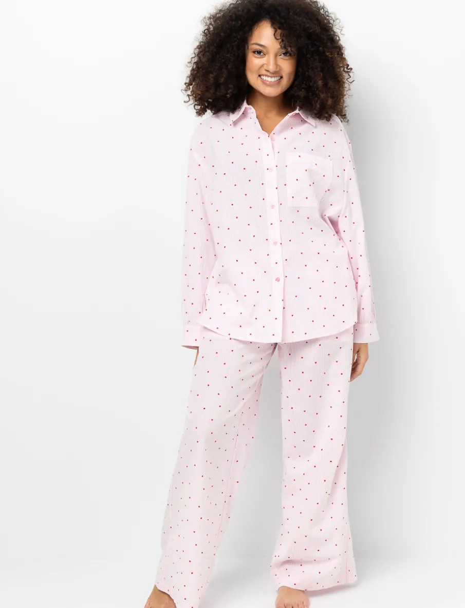 Printed Button-front PJ Blouse