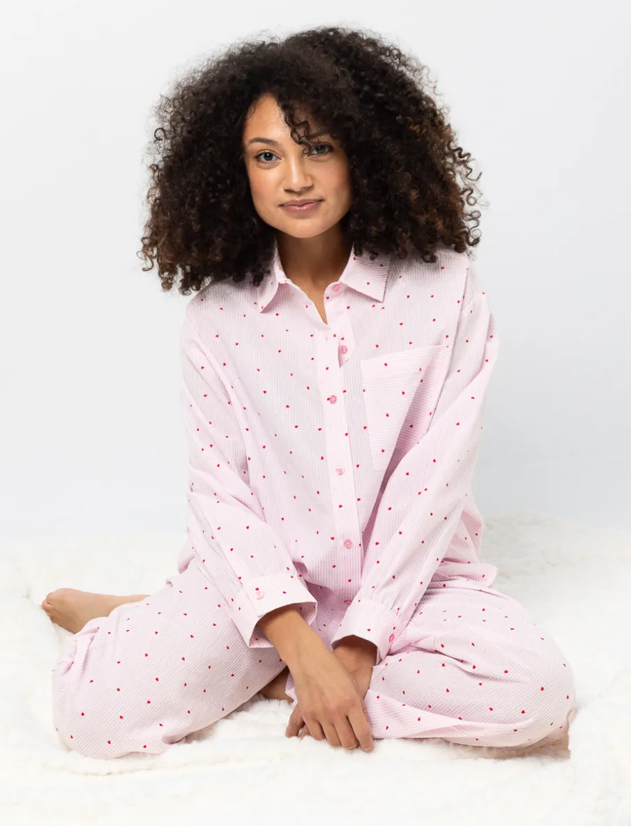 Printed Button-front PJ Blouse