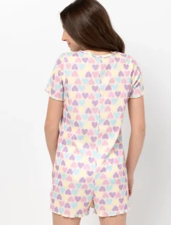 Printed Button-front PJ Romper