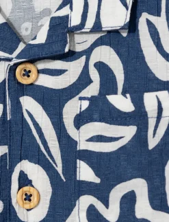 Printed Button-front Romper