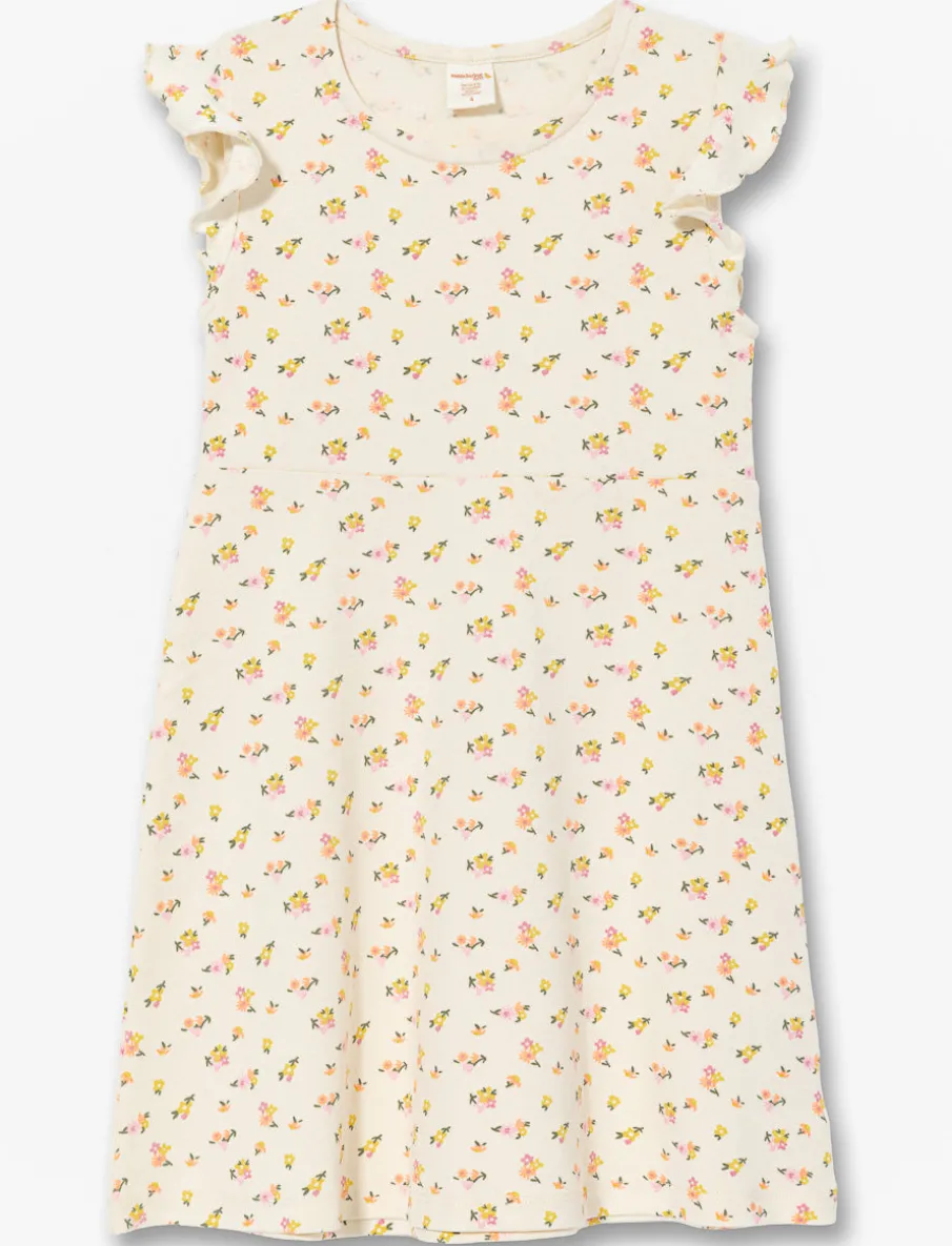 Printed Crew Neck Dress - Little Girls