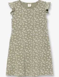 Printed Crew Neck Dress - Little Girls