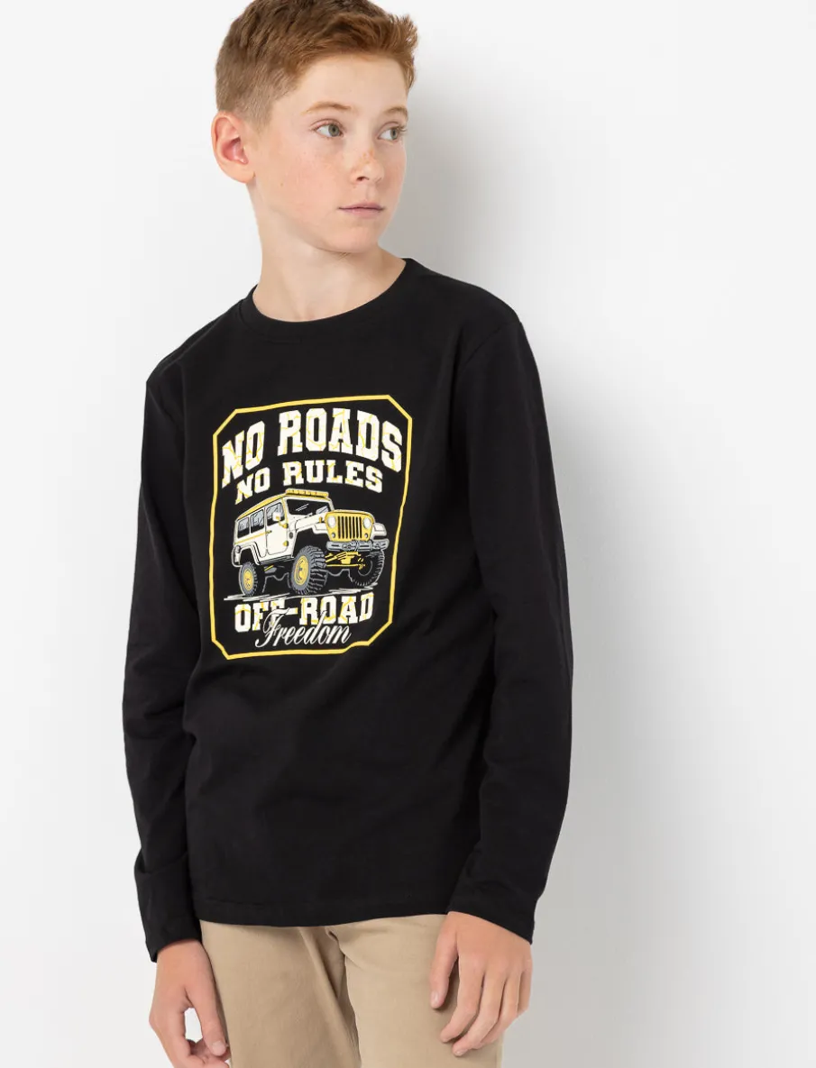 Printed Crew-neck Long-sleeve T-shirt