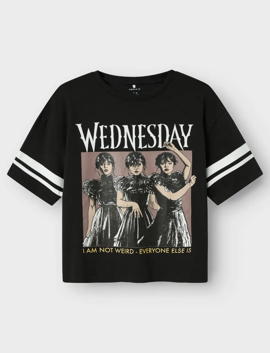 Printed Crew-neck T-shirt - Wednesday Addams