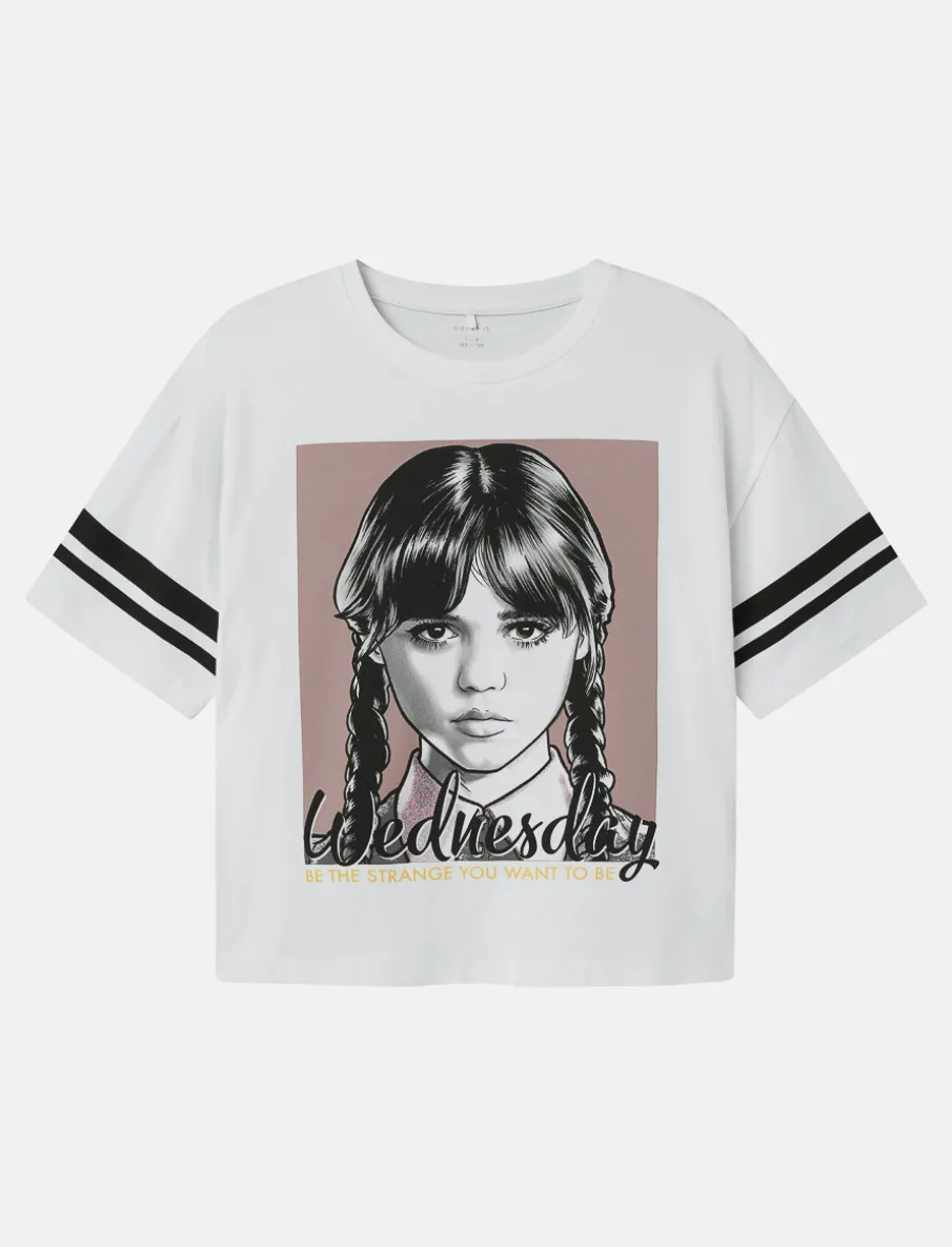 Printed Crew-neck T-shirt - Wednesday Addams